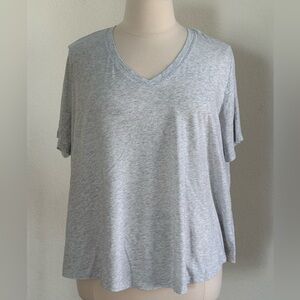 Terra & Sky Light Gray V Neck Tee